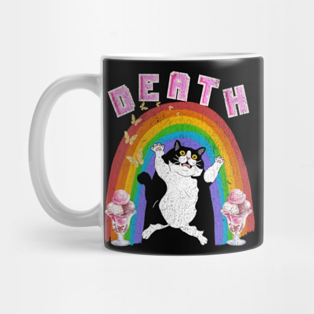 Death Weirdcore Pastel Goth Cat Rainbow Ice Cream Punk by Lavender Celeste